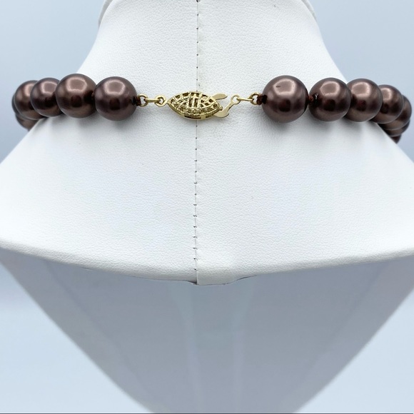 Vintage Faux Pearl Individually Single Knot One Strand Necklace Fishhook Clasp - Picture 11 of 11